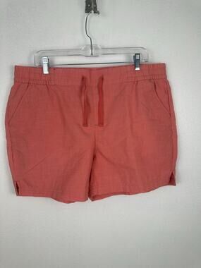 Magellan Outdoors women's relaxed pull-on shorts heathered coral tone XL